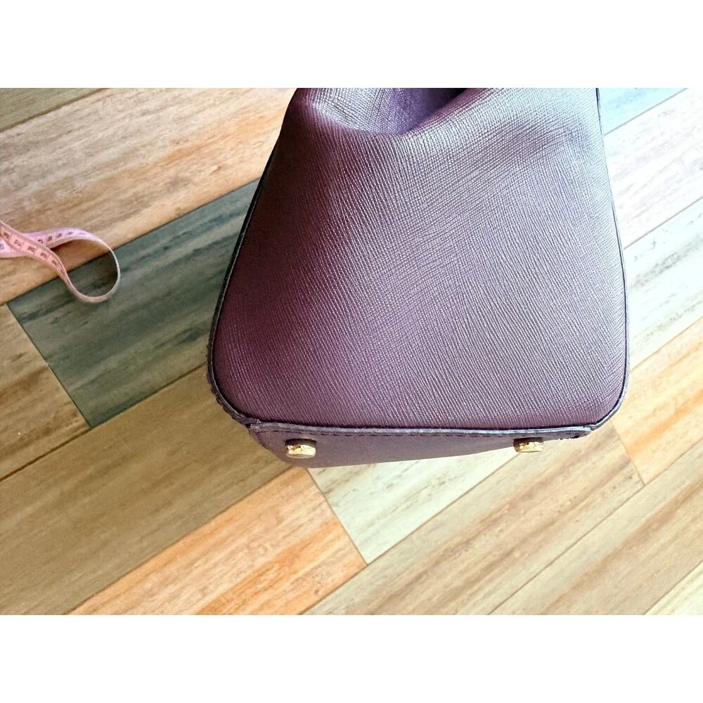 Kate Spade New York Purple Leather Tote Bag with Gold-Tone Hardware